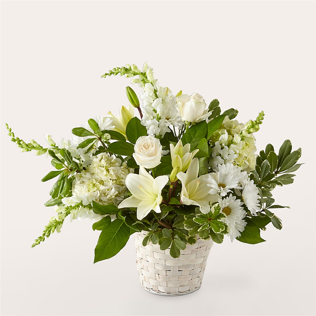 Ivory Elegance Floral Basket – Bloom Studio Llc, Indianapolis IN