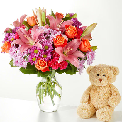 One and Only Bouquet and Bear Bundle –  Bloom Studio Llc, Indianapolis IN