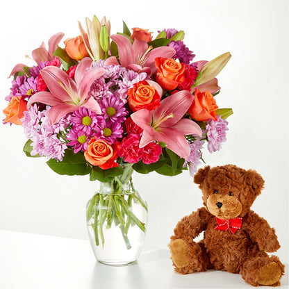 One and Only Bouquet and Bear Bundle –  Bloom Studio Llc, Indianapolis IN