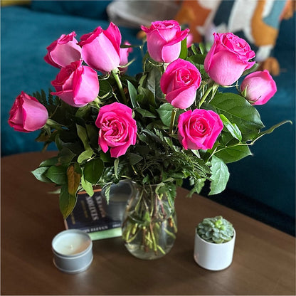 Long Stem Pink Rose Bouquet –  Bloom Studio Llc, Indianapolis IN