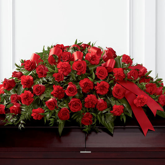Composition florale pour cercueil "Hommage à la vie"