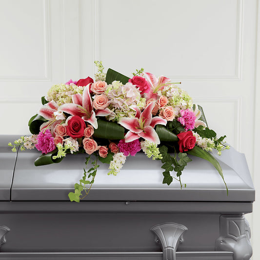 Magnifique composition florale pour cercueil Splendid Grace