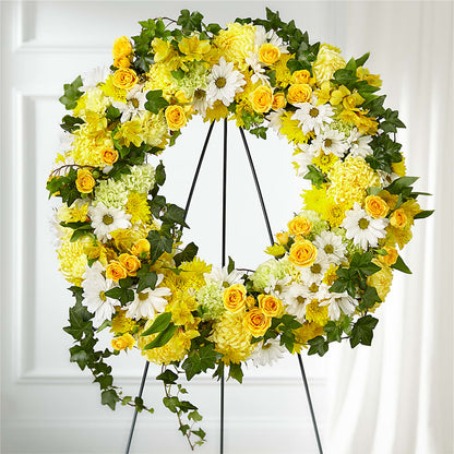 Golden Remembrance Wreath –  Bloom Studio Llc, Indianapolis IN