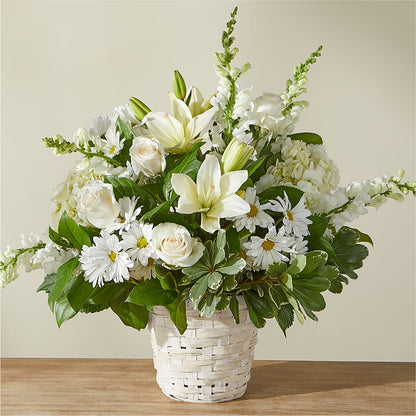 Cesta Floral Elegancia Marfil