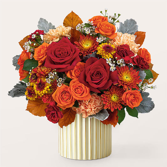 Merlot Bouquet with Ivory Vase –  Bloom Studio Llc, Indianapolis IN