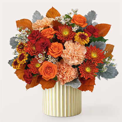 Merlot Bouquet with Ivory Vase –  Bloom Studio Llc, Indianapolis IN