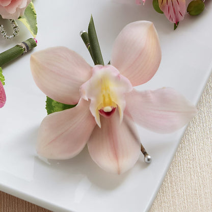 Pink Cymbidium Boutonniere –  Bloom Studio Llc, Indianapolis IN