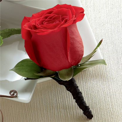Red Rose Boutonniere –  Bloom Studio Llc, Indianapolis IN